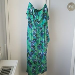 Green floral maxi dress